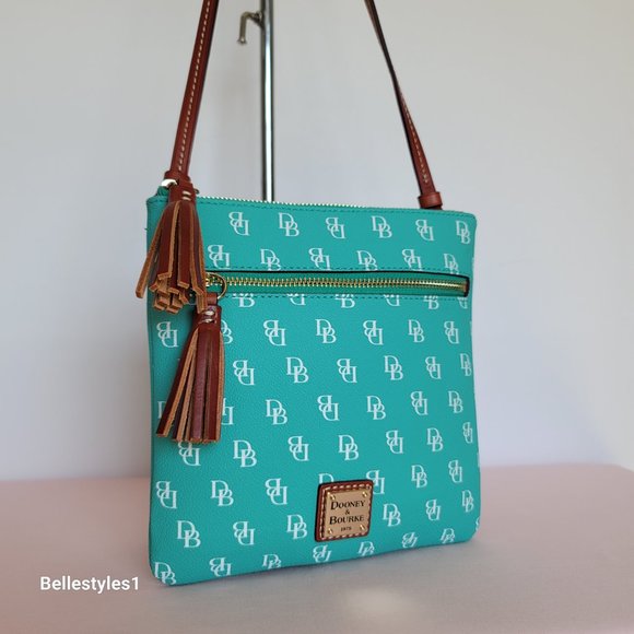 DOONEY & BOURKE Gretta Signature Logo Print Small Crossbody-Sea Foam color⭐ - Picture 3 of 16